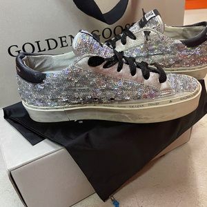 Authentic Golden Goose hi* size 36 Sought after pair silver sequin